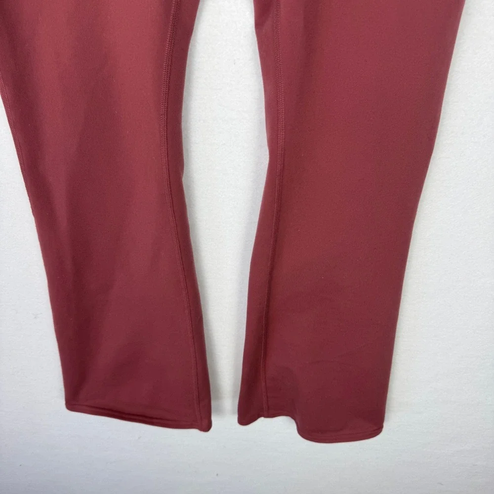 Alo Yoga Airbrush High Waist Flare‎ Pants Cranberry Red Medium Yoga Leggings